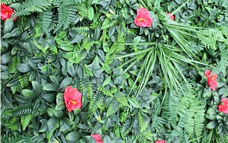 Wonder-Wal Artificial Wall Shutter Grass With Hibiscus-1m x 1m