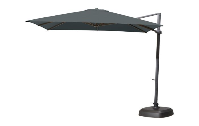 Four Seasons Outdoor Siesta 3m Square Charcoal Parasol -125kg Siesta Granite Wheeled Base Four Seasons Outdoor Siesta 3m Square Charcoal Parasol -125kg Siesta Granite Wheeled Base