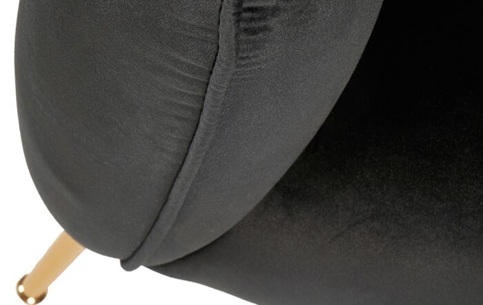 Pacific Lifestyle Lucca Black Velvet Chair with Gold Legs