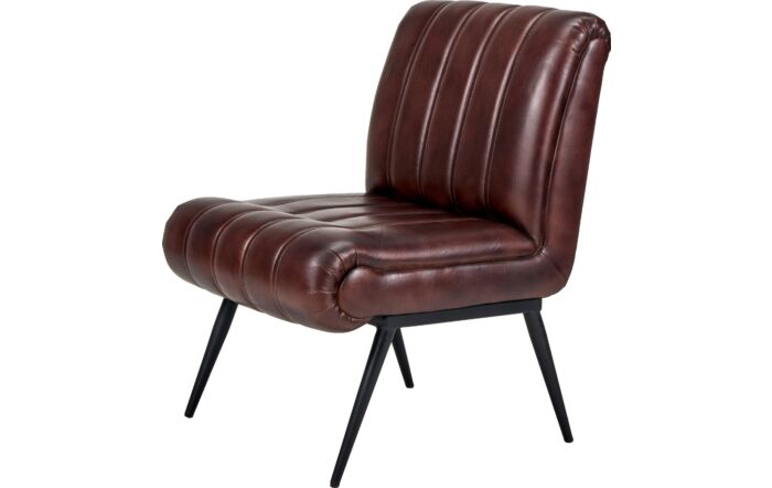 Pacific Lifestyle Tatiana Mahogany Leather and Iron Chair