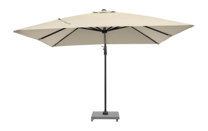 Pacific Lifestyle Challenger Glow T2 3m Square Champagne Free Arm Parasol With 90kg Wheeled Base