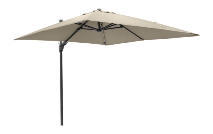 Pacific Lifestyle Challenger Glow T2 3m Square Champagne Free Arm Parasol With 90kg Wheeled Base