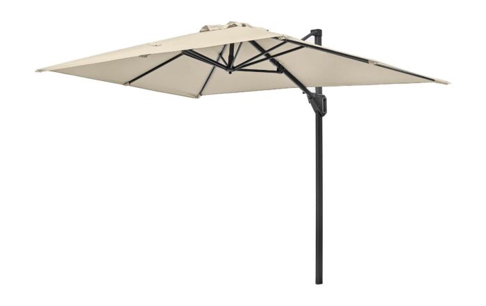 Pacific Lifestyle Voyager 3m x 2m Rectangular Champagne Free Arm Parasol & 90kg Wheeled Base