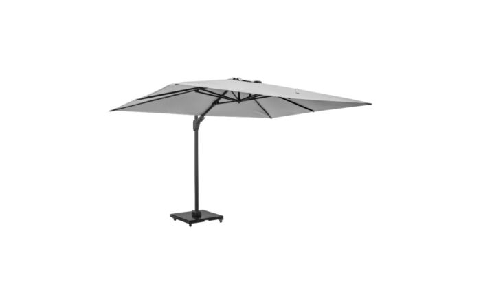 Pacific Lifestyle Challenger T2 3.5 x 2.6m Rectangular Luna Grey Free Arm Parasol With 90kg Wheeled Base