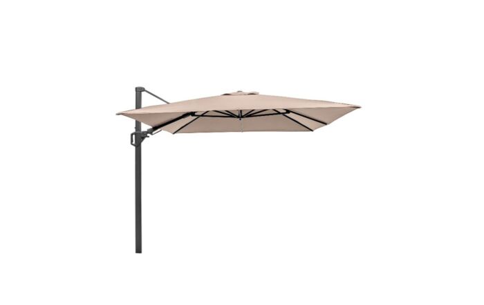 Pacific Lifestyle Challenger T2 3.5 x 2.6m Rectangular Taupe Free Arm Parasol With 90kg Wheeled Base