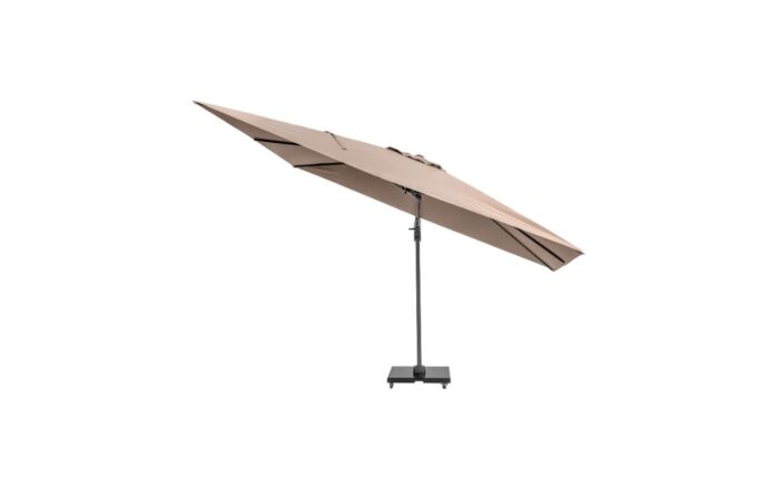 Pacific Lifestyle Challenger T2 3.5 x 2.6m Rectangular Taupe Free Arm Parasol With 90kg Wheeled Base