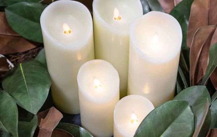 Hill Interiors Luxe Collection 3 x 4 Cream Flickering Flame LED Wax Candle Set Of 4
