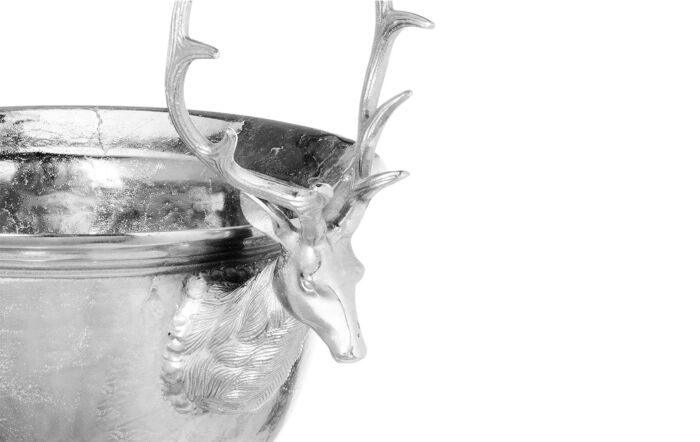 Hill Interiors Large Aluminium Stag Champagne Cooler On Stand