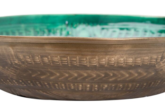 Hill Interiors Aztec Collection Brass Embossed Ceramic Large Bowl Hill Interiors Aztec Collection Brass Embossed Ceramic Large Bowl