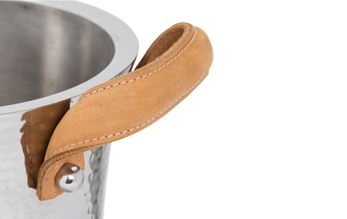 Hill Interiors Leather Handled Ice Bucket