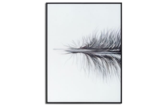 Hill Interiors Black Striped Feather Over 3 Black Glass Frames