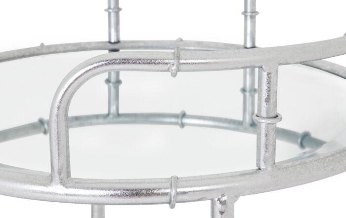 Hill Interiors Silver Round Drinks Trolley