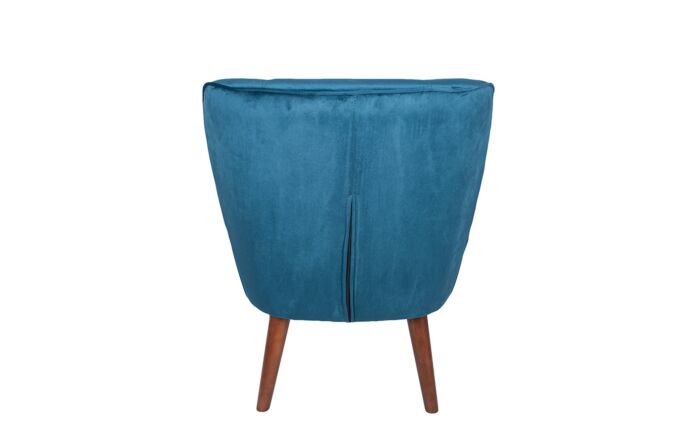 Pacific Lifestyle Rimini Sapphire Blue Velvet Chair with Walnut Effect Legs