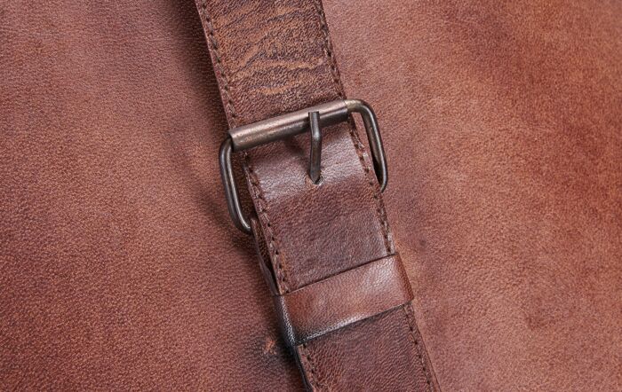 Pacific Lifestyle Alessio Mahogany Leather Set Of 2 Handled Storage