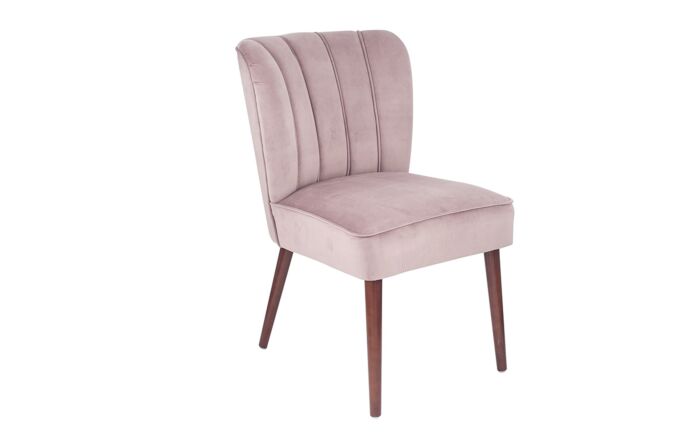 Pacific Lifestyle Ravenna Blush Pink Velvet Dining Chair Walnut Effect Legs