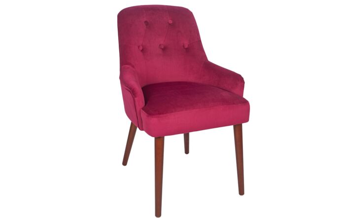 Pacific Lifestyle Antoinette Raspberry Velvet Dining Chair Walnut Effect Legs