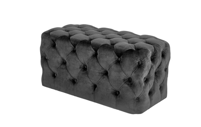 Black velvet discount rectangle ottoman