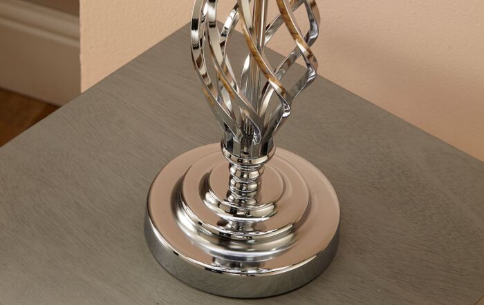 Pacific Lifestyle Jenna Silver Metal Twist Detail Table Lamp