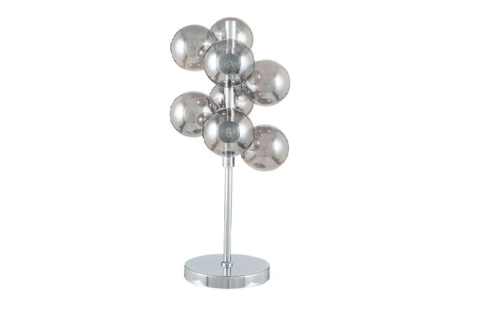 Pacific Lifestyle Vecchio Smoke Glass Orb and Chrome Table Lamp