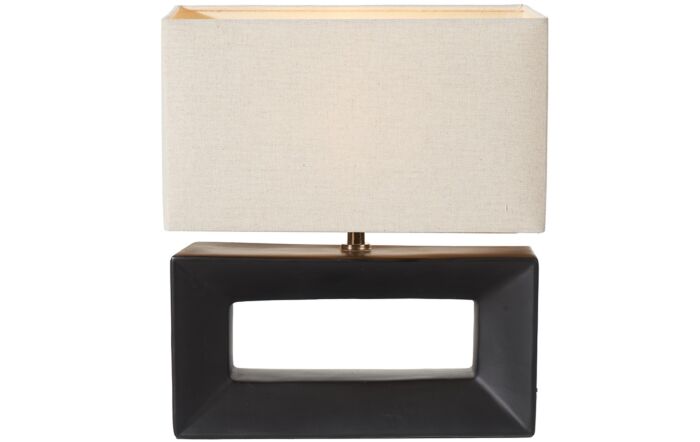 Pacific Lifestyle Block Black Ceramic Rectangular Table Lamp
