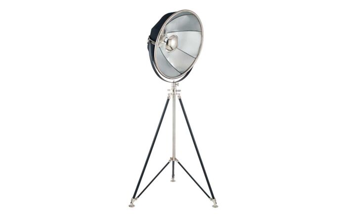 Pacific Lifestyle Elstree Black and Silver Metal Tripod Floor Lamp