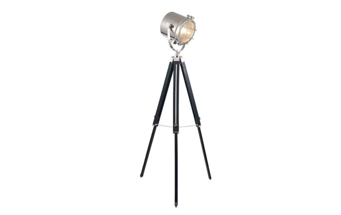Pacific Lifestyle Beckett Black and Silver Tripod Marine Floor Lamp