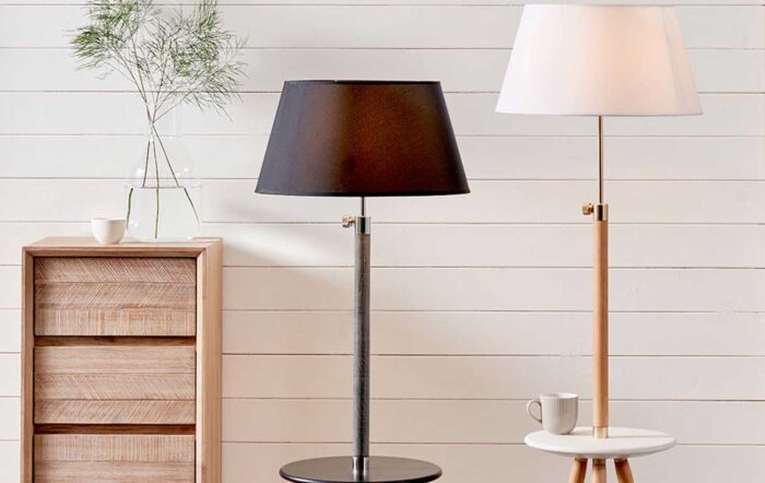 Pacific Lifestyle Malmo Natural Wood & White Table Floor Lamp