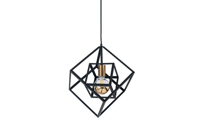 Pacific Lifestyle Alessio Matt Black Metal Cube Pendant