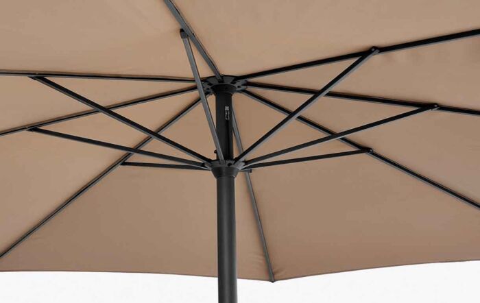 Pacific Lifestyle Riva 3.5m Round Parasol with 25kg Base - Taupe