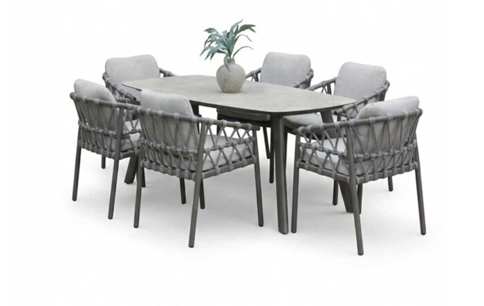 4 Seasons Outdoor Piacenza Six Seat Rectangular Garden Dining Set