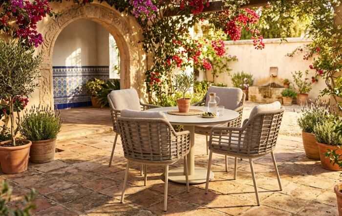 4 Seasons Outdoor Puglia 4 Seat Round Dining Set