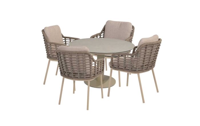 4 Seasons Outdoor Puglia 4 Seat Round Dining Set
