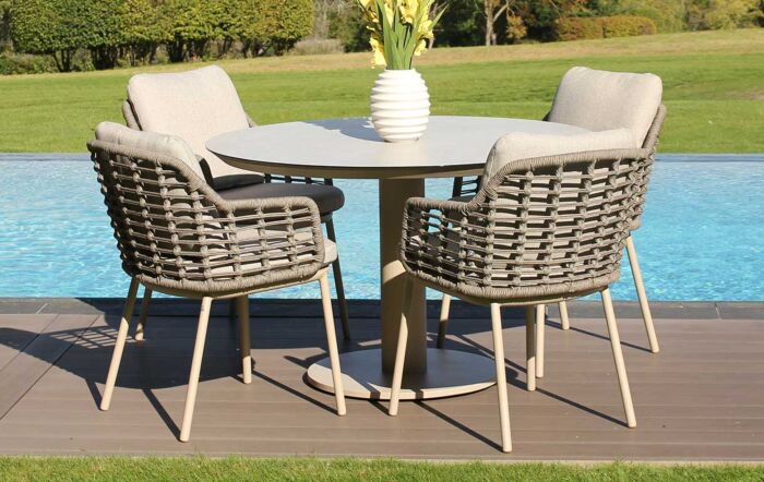 4 Seasons Outdoor Puglia 4 Seat Round Dining Set