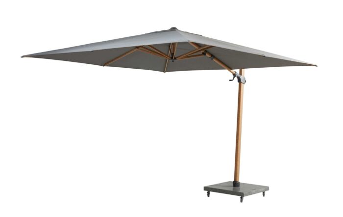 4 Seasons Outdoor Siesta Premium 3m Wood Effect Parasol with 125kg Wheeled Base 
