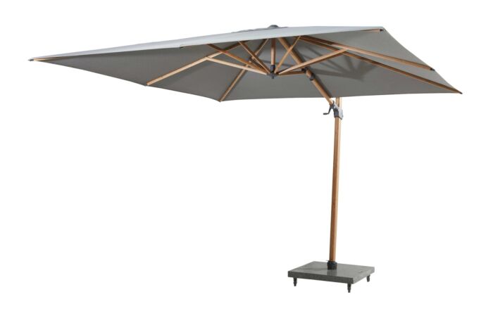 4 Seasons Outdoor Siesta Premium 3m Wood Effect Parasol with 125kg Wheeled Base 