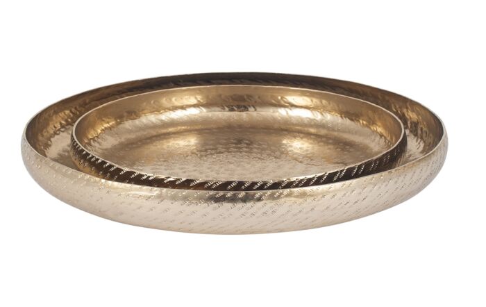 Pacific Lifestyle Set Of 2 Gold Hammered Metal Bowls Pacific Lifestyle Set Of 2 Gold Hammered Metal Bowls