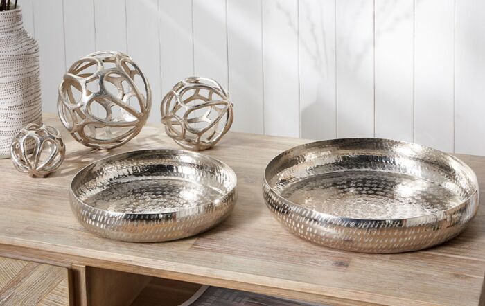 Pacific Lifestyle Set Of 3 Shiny Silver Decorative Balls