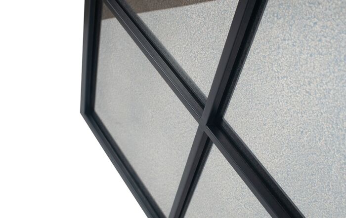 Pacific Lifestyle Matt Black Metal 9 Pane Mirror With Foxed Glass Pacific Lifestyle Matt Black Metal 9 Pane Mirror With Foxed Glass