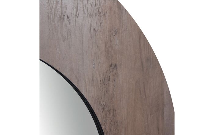Pacific Lifestyle Brown Wood Veneer Round Wall Mirror