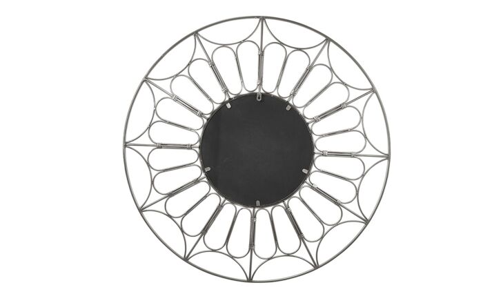 Pacific Lifestyle Silver Metal Cane Effect Frame Round Wall Mirror Pacific Lifestyle Silver Metal Cane Effect Frame Round Wall Mirror