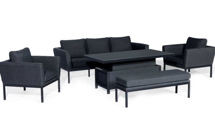 Maze Pulse 3 Seat Sofa Dining Set with Rising Table - Charcoal
