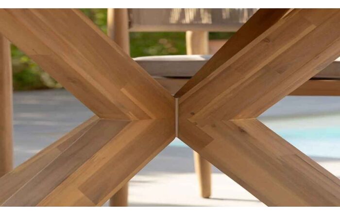 Maze Porto Rope 6 Seat Round Dining Set - Light Brown