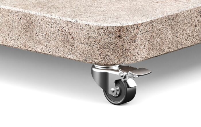 Pacific Lifestyle Voyager T1 3m x 2m Cantilever Parasol with 90kg Wheeled Granite Base - Champagne/Sand