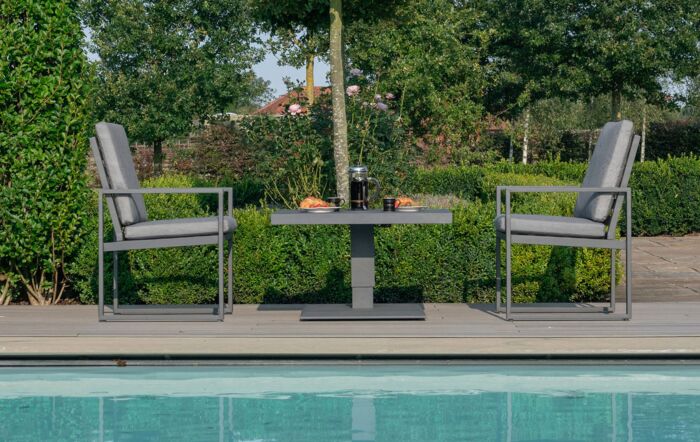 Maze Amalfi Adjustable Bistro Set - Grey