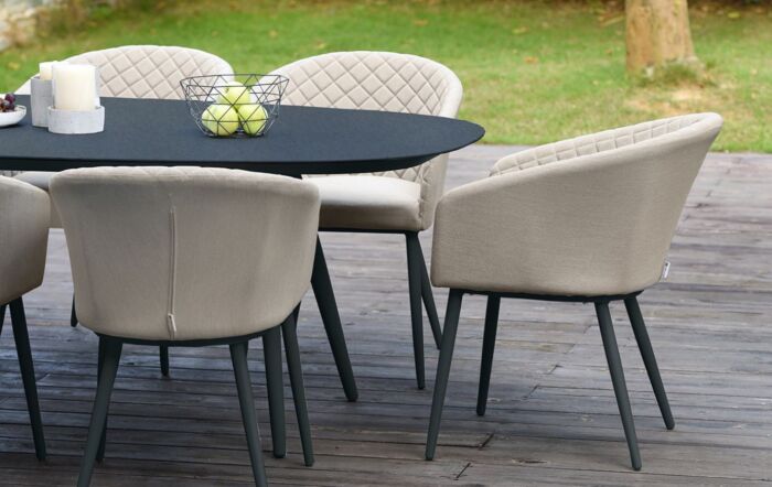Maze Ambition 8 Seat Oval Dining Set - Oatmeal