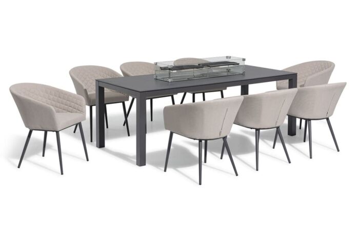Maze Ambition 8 Seat Rectangular Fire Pit Dining Set