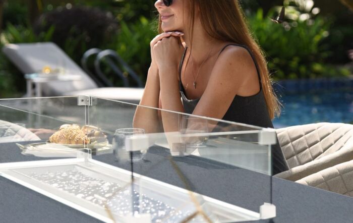 Maze Ambition 8 Seat Rectangular Fire Pit Dining Set