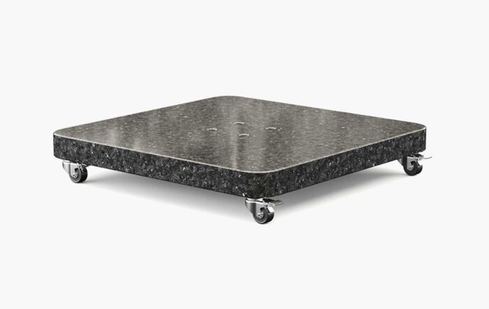 Pacific Lifestyle Glow Challenger T2 3m Square Premium Manhattan Grey Free Arm Parasol With 90kg Wheeled Base