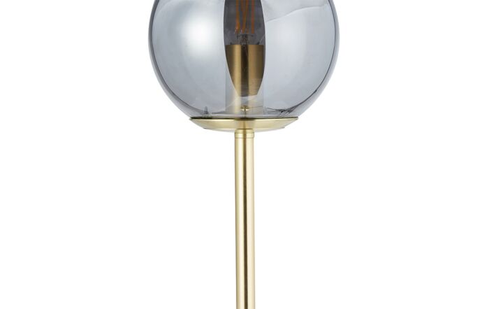 Pacific Lifestyle Arabella Smoked Glass Orb and Gold Metal Floor Lamp