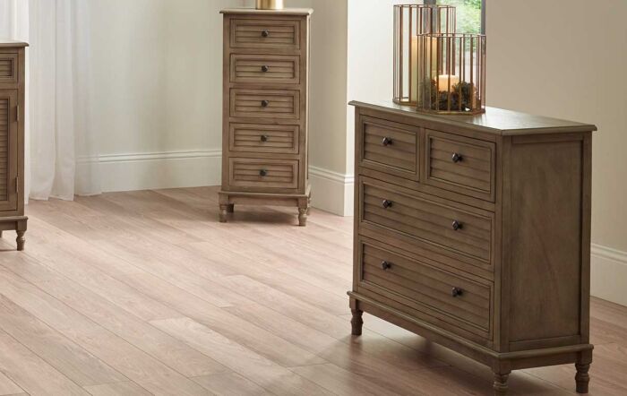Pacific Lifestyle Ashwell Taupe Pine Wood 4 Drawer Unit